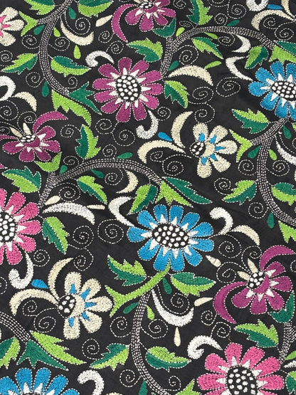 Multicolour Floral  Dyed Tussar Saree