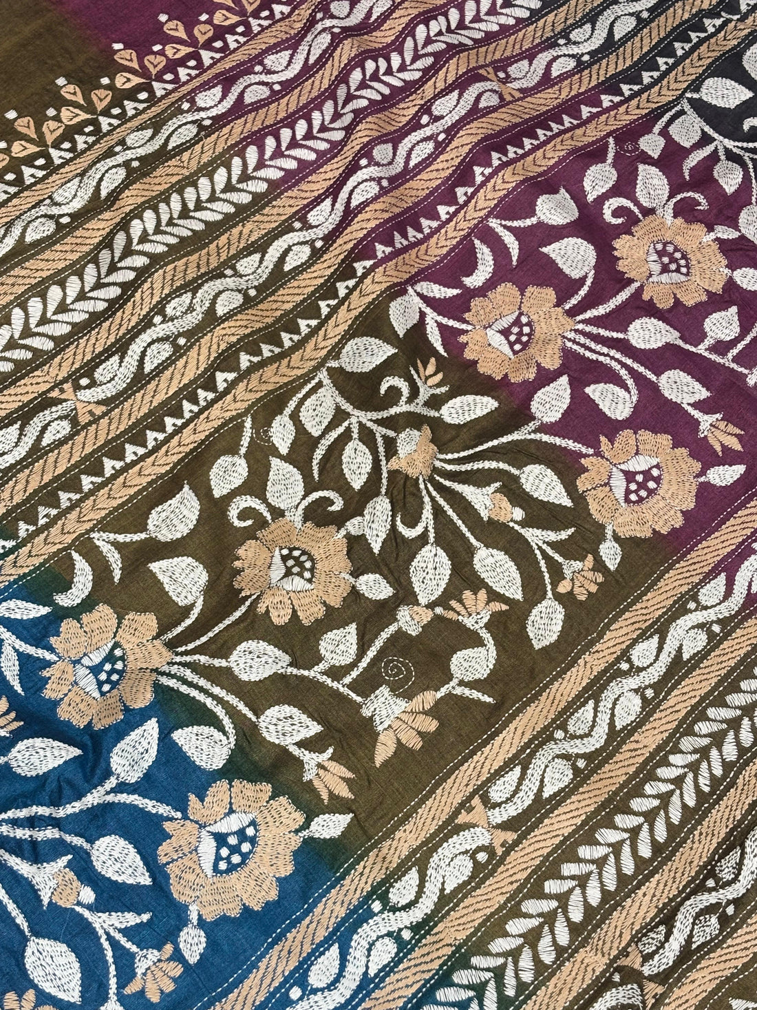 Multicolour Dyed Tussar Saree