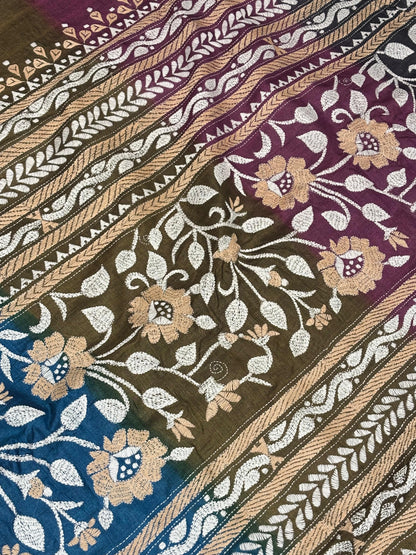 Multicolour Dyed Tussar Saree