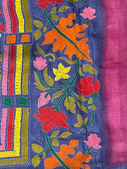 Multicolour Dyed Tussar Saree