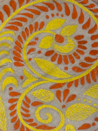 Yellow &amp; Orange Tussar Saree