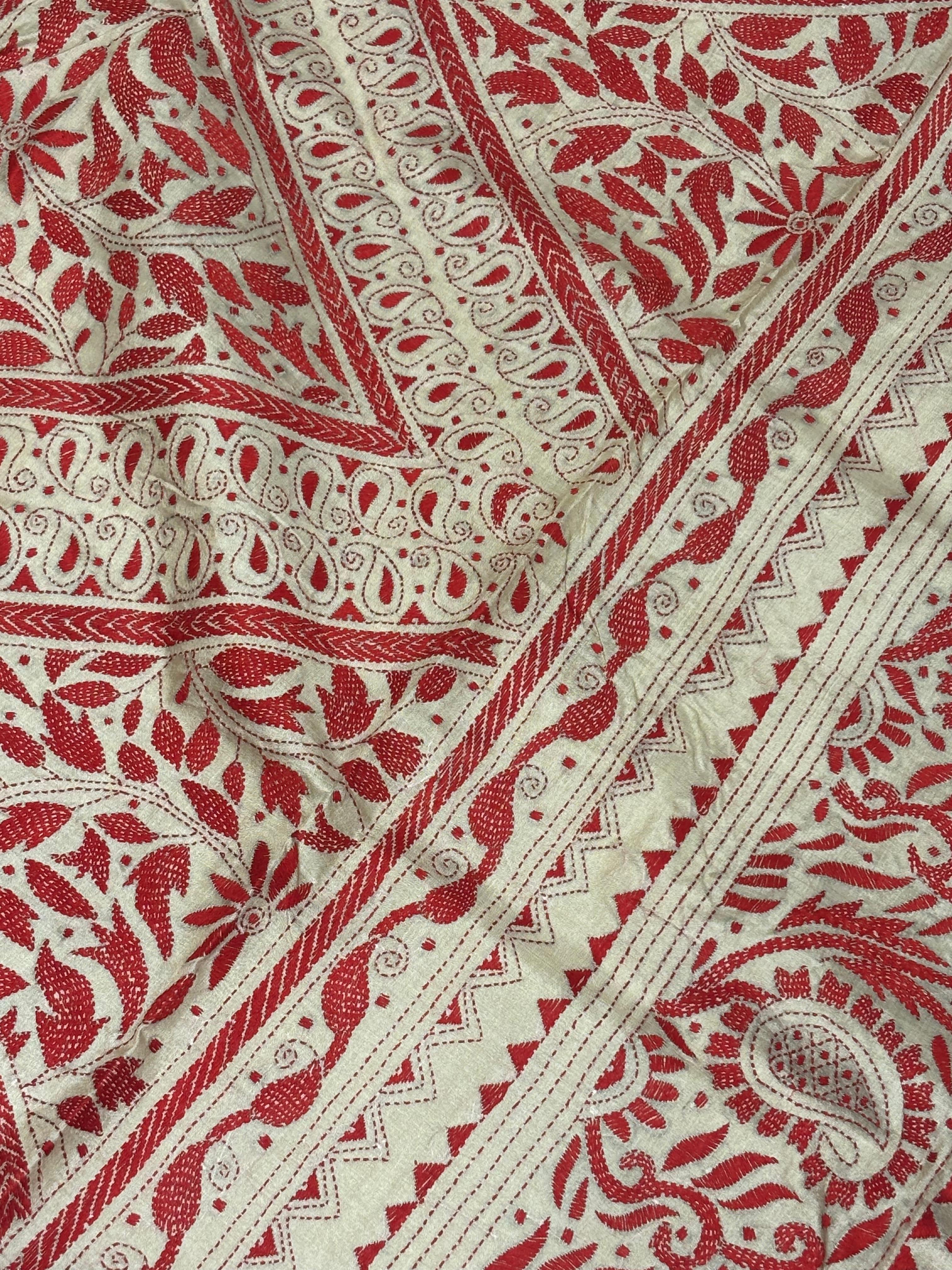Red Tussar Saree