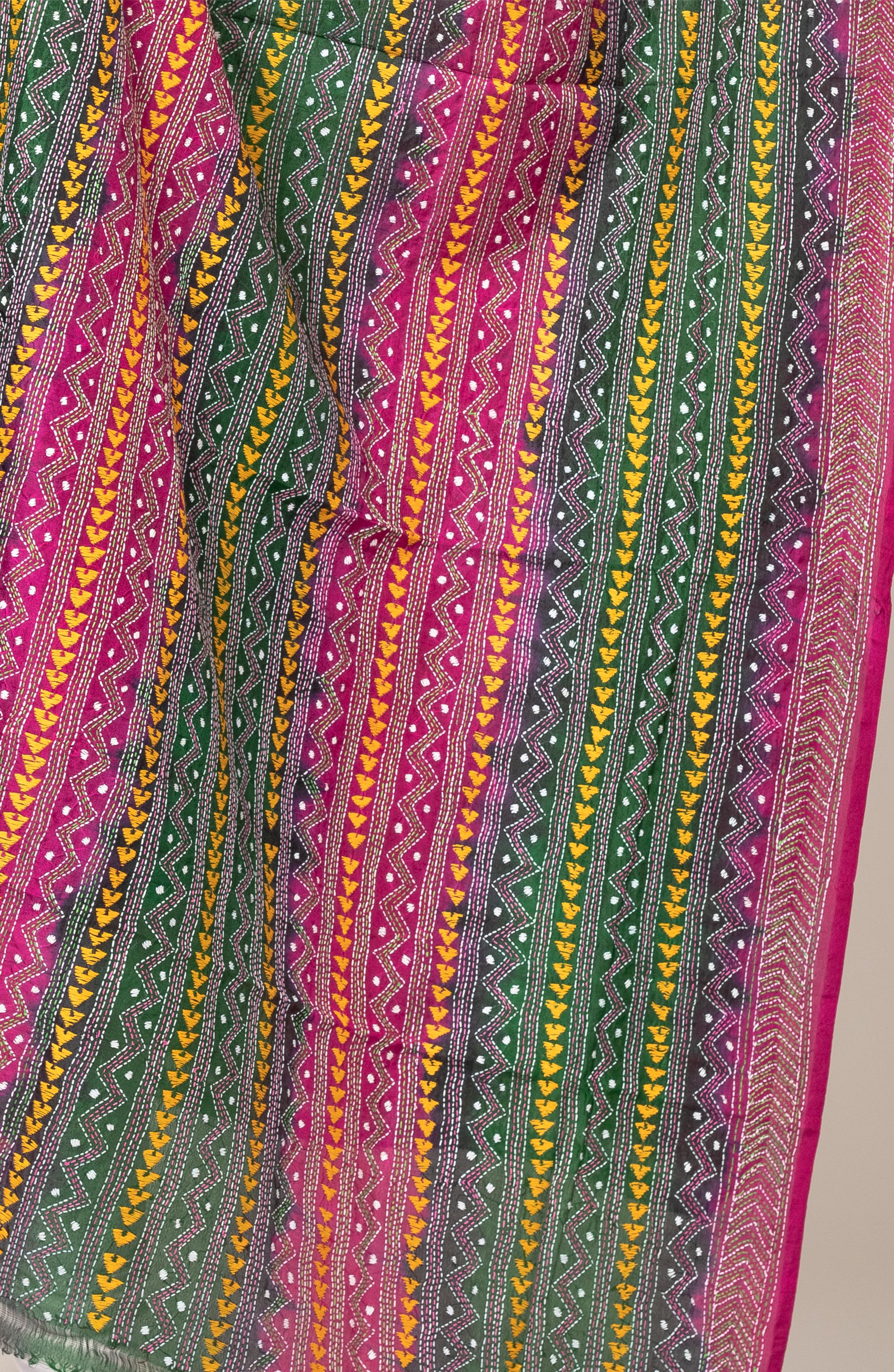 Pink &amp; Green Dye Dupatta 36&