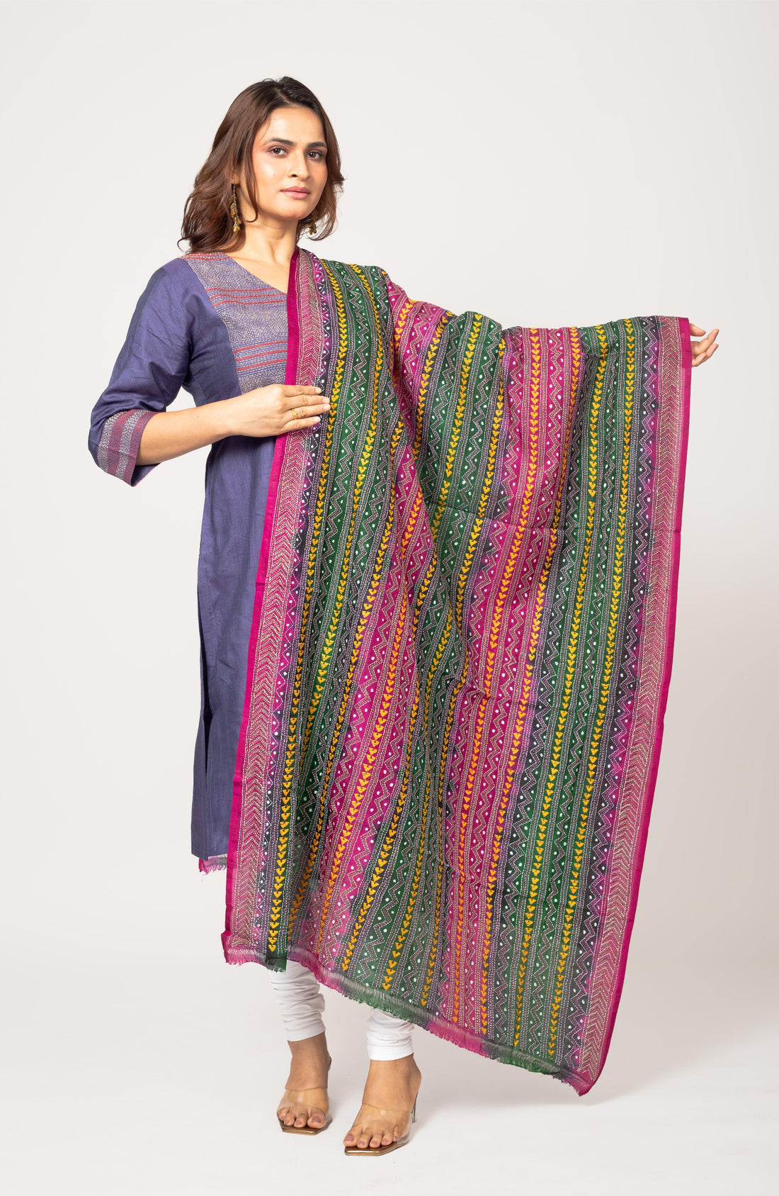 Pink &amp; Green Dye Dupatta 36&