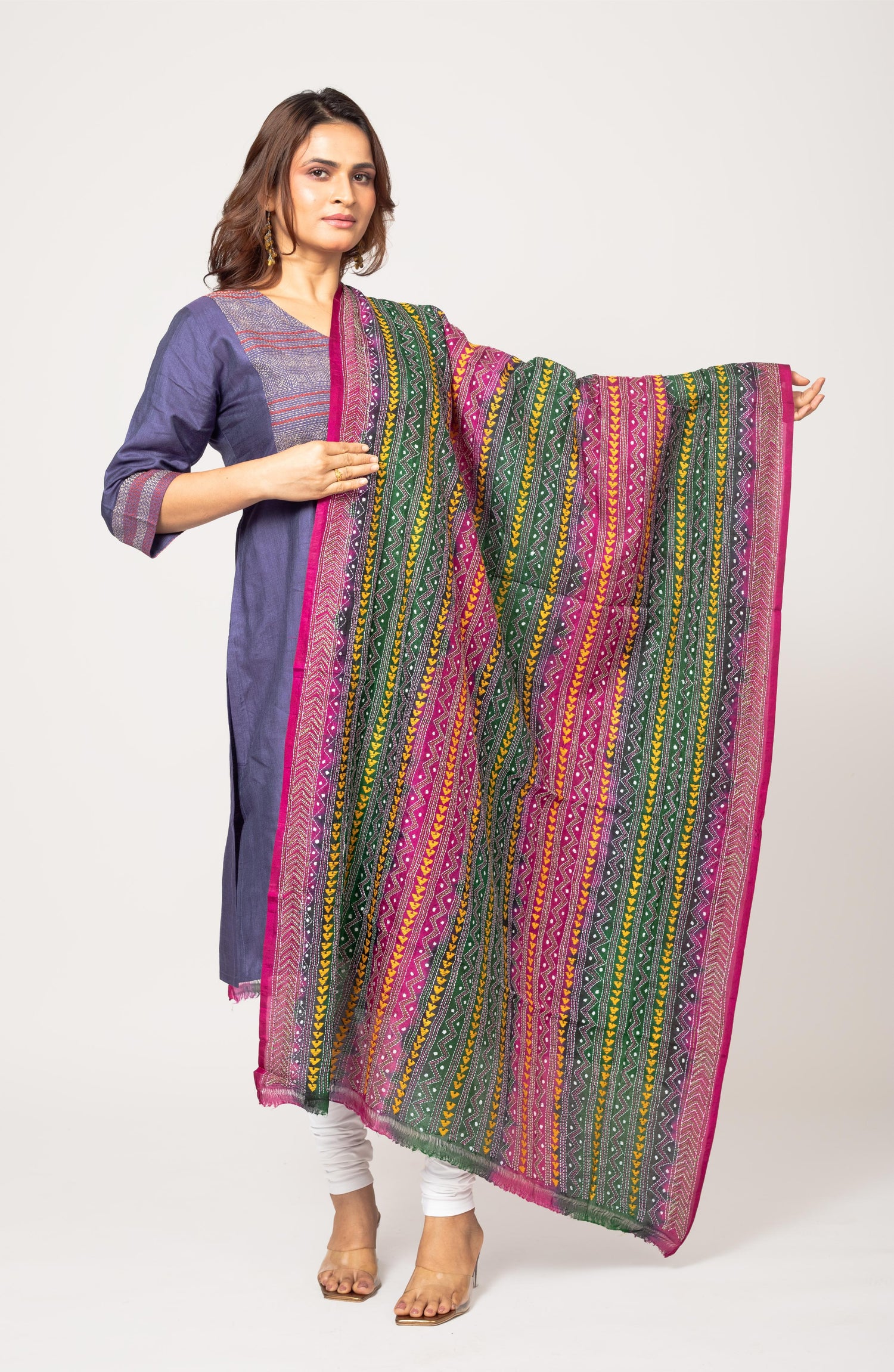 Pink &amp; Green Dye Dupatta 36&