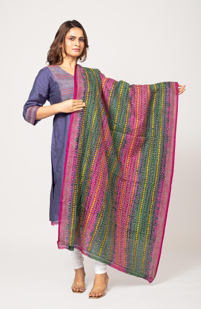 Pink &amp; Green Dye Dupatta 36&