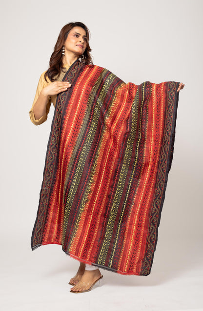 Black &amp; Red Dye Dupatta 36&