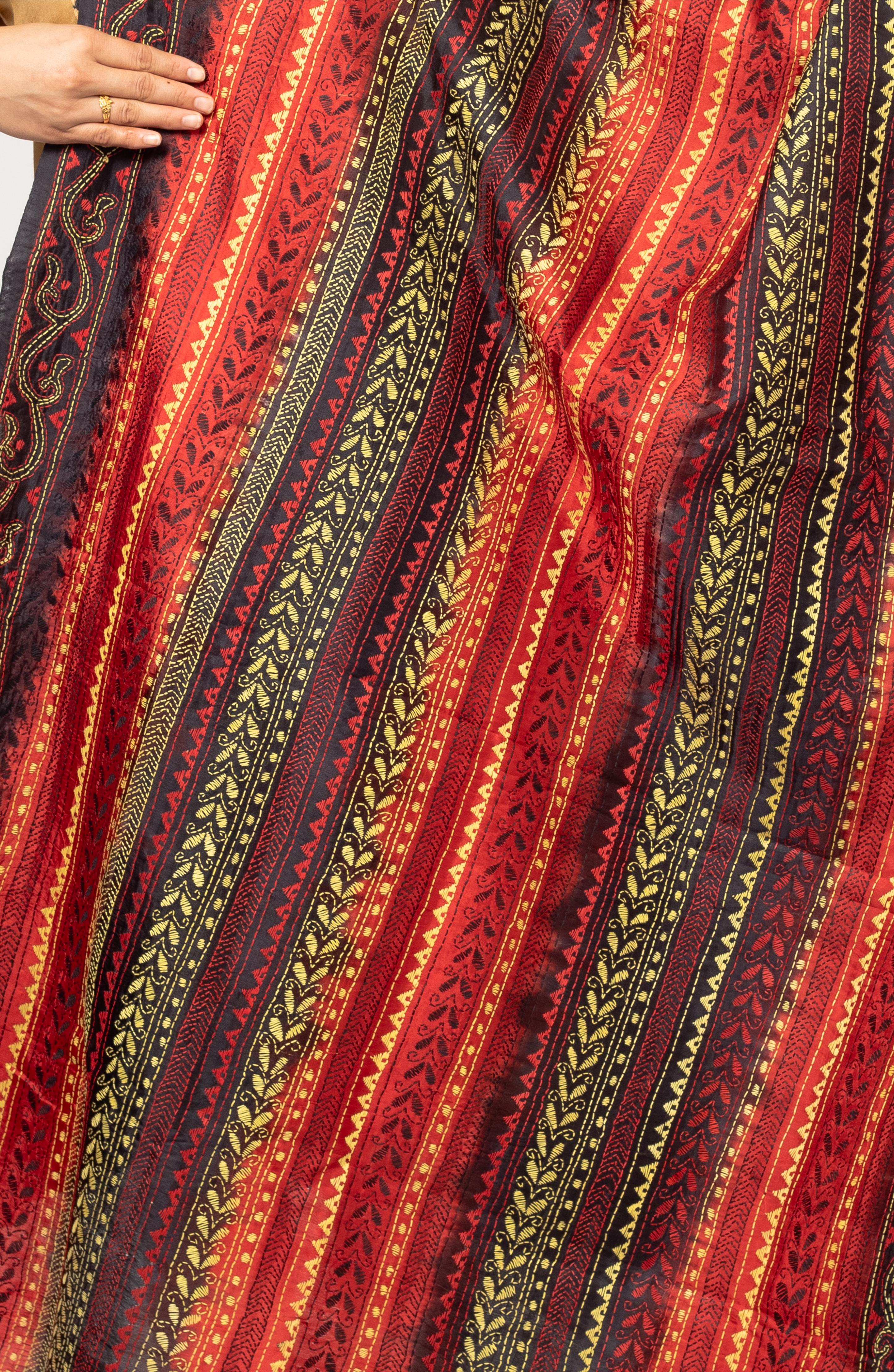 Black &amp; Red Dye Dupatta 36&