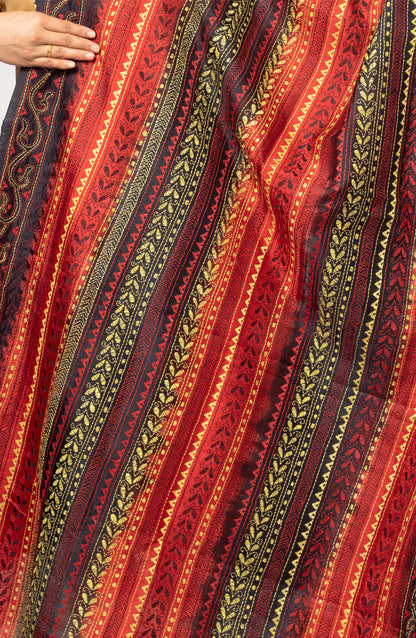 Black &amp; Red Dye Dupatta 36&