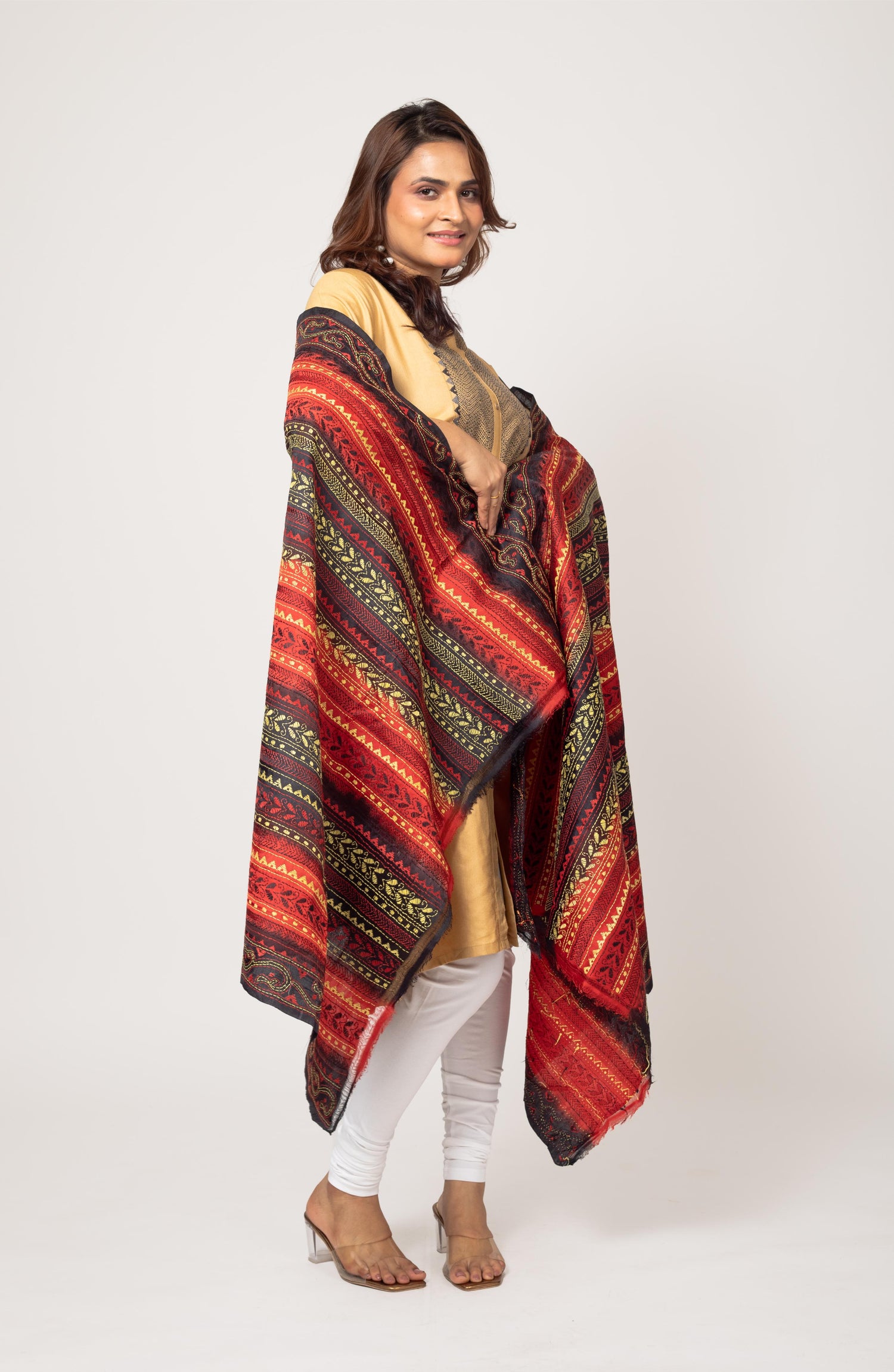 Black &amp; Red Dye Dupatta 36&