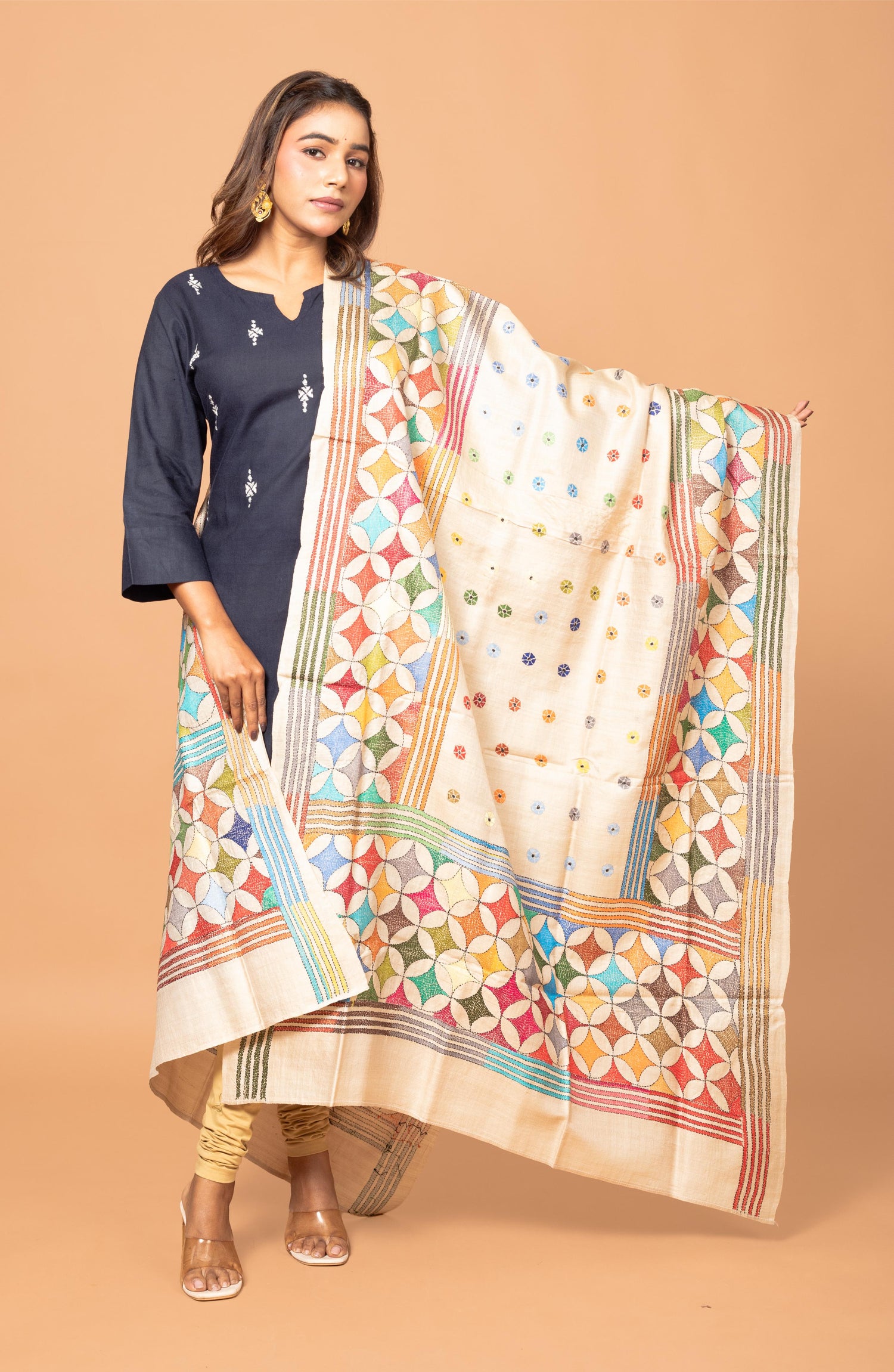 Multicolour Full Gachi Tussar Dupatta 36&