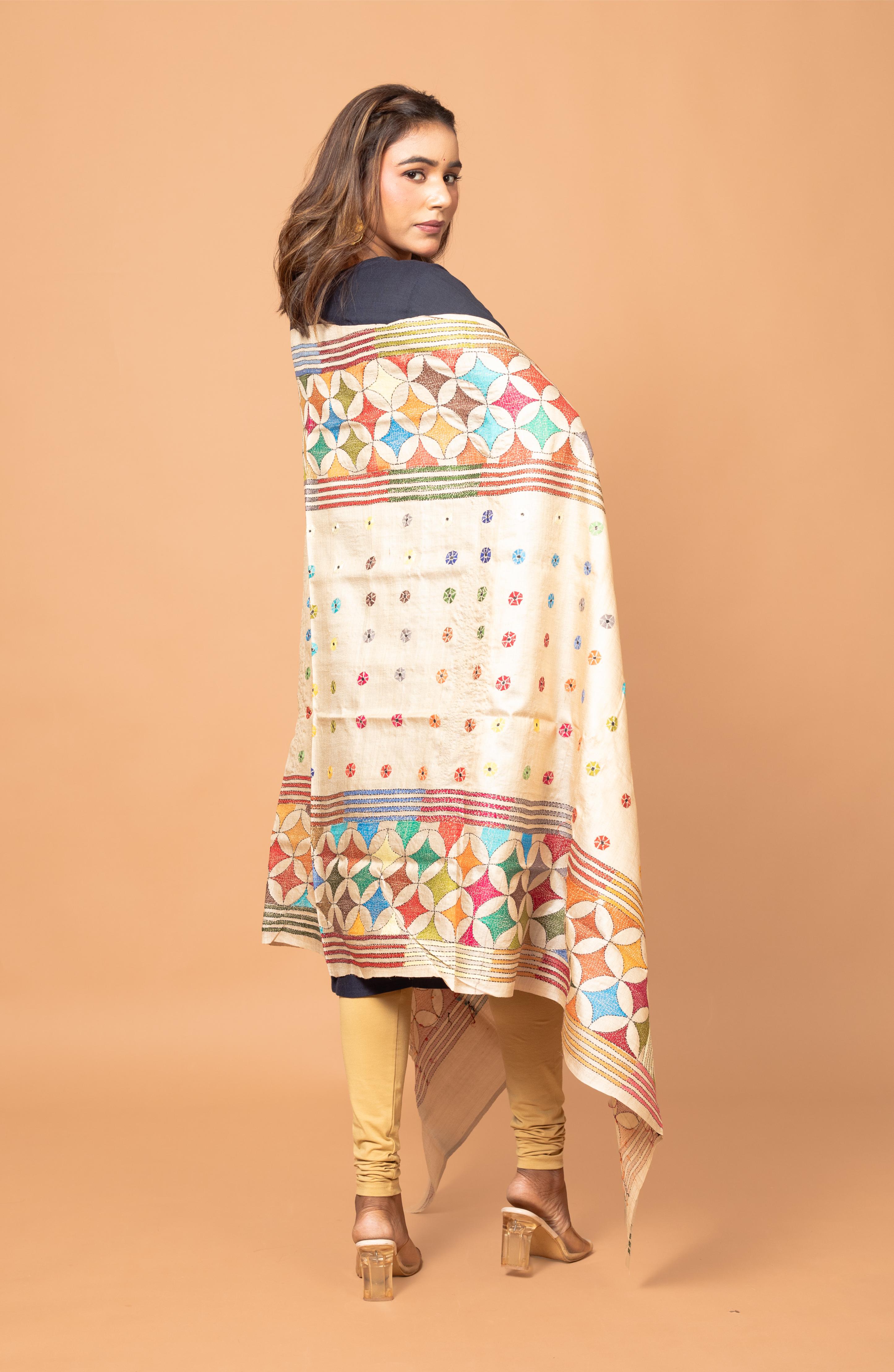 Multicolour Full Gachi Tussar Dupatta 36&