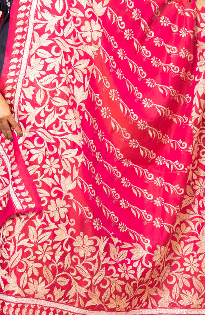 Pink Pure Silk Dupatta 44&