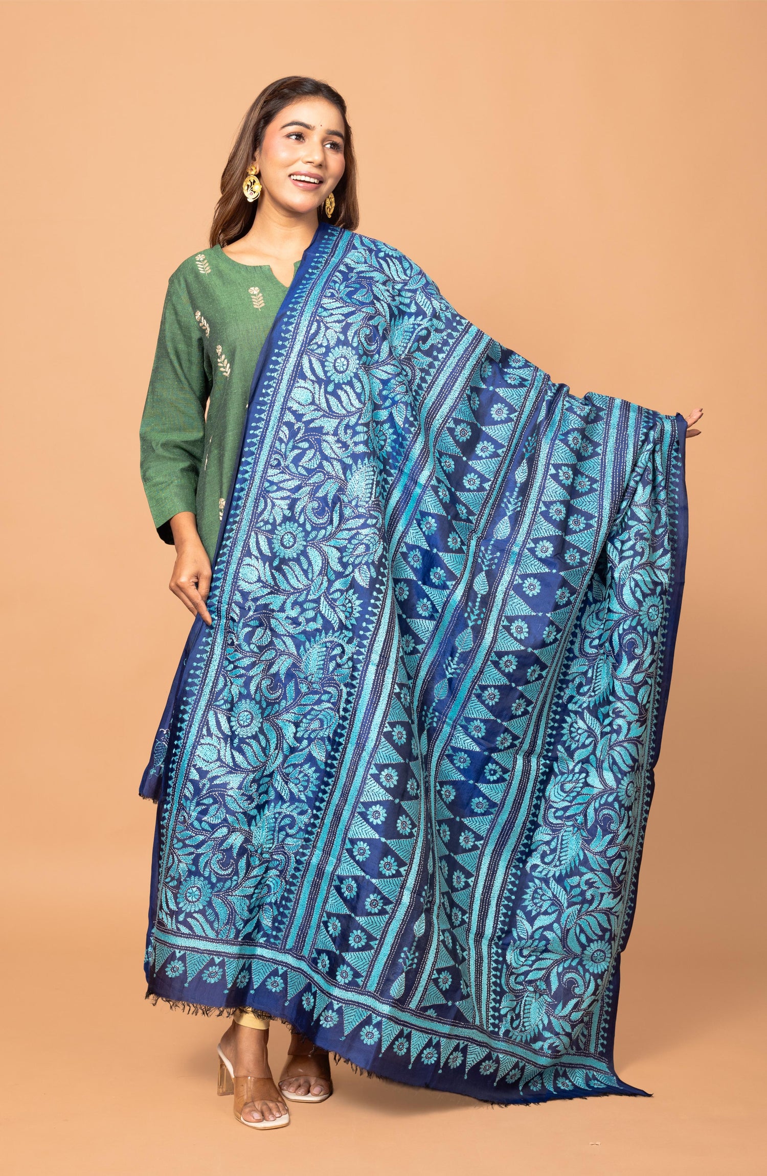 Deep Blue Pure Silk Dupatta 44&
