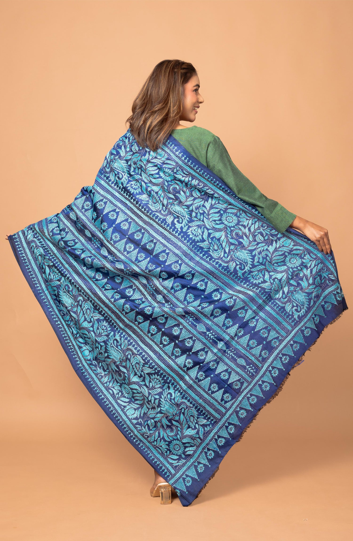 Deep Blue Pure Silk Dupatta 44&