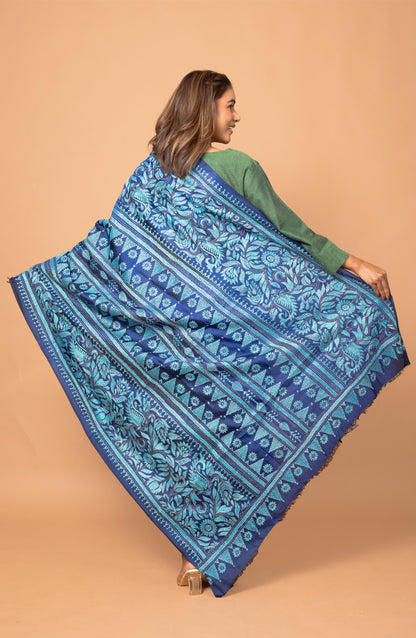 Deep Blue Pure Silk Dupatta 44&