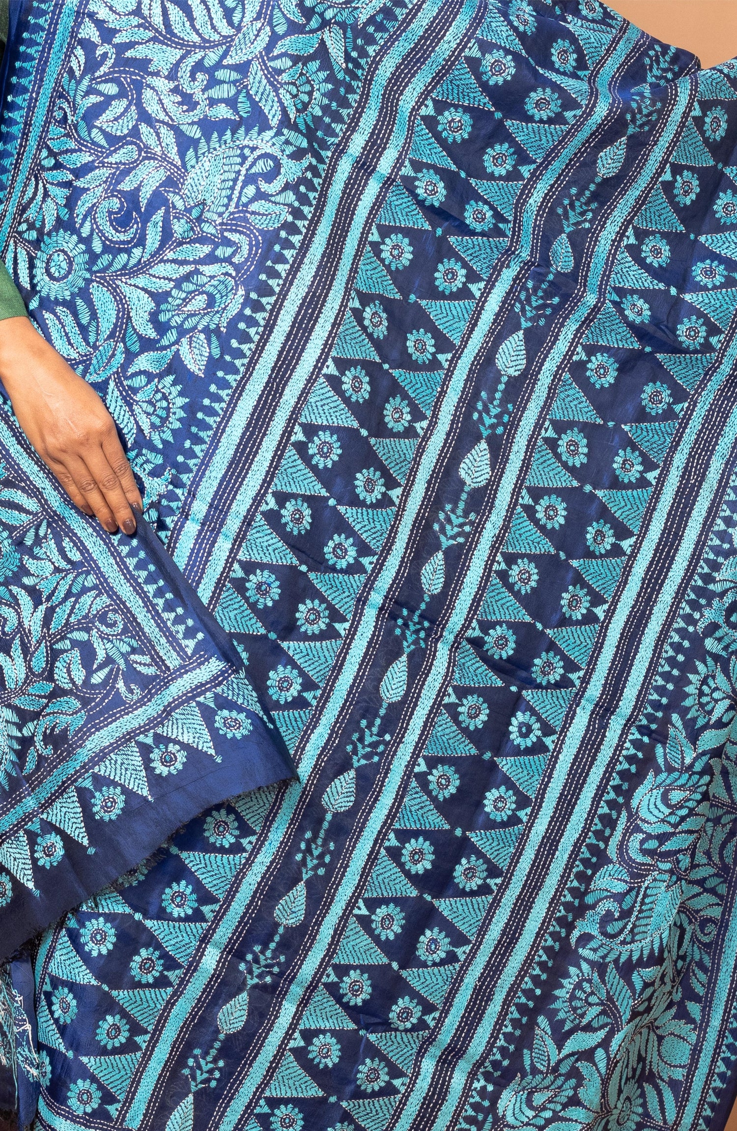 Deep Blue Pure Silk Dupatta 44&