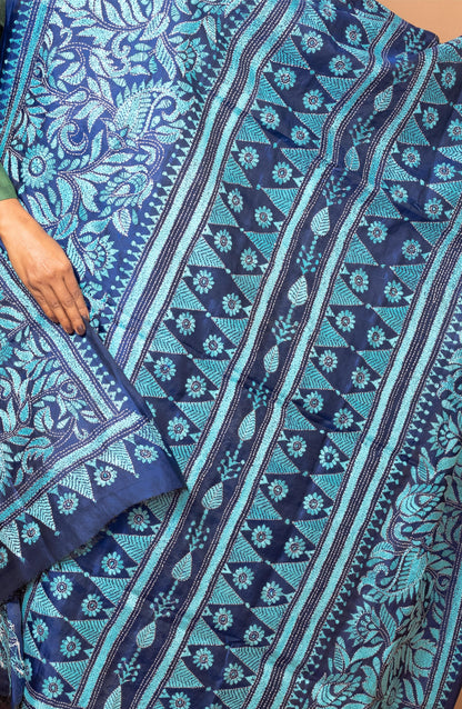 Deep Blue Pure Silk Dupatta 44&