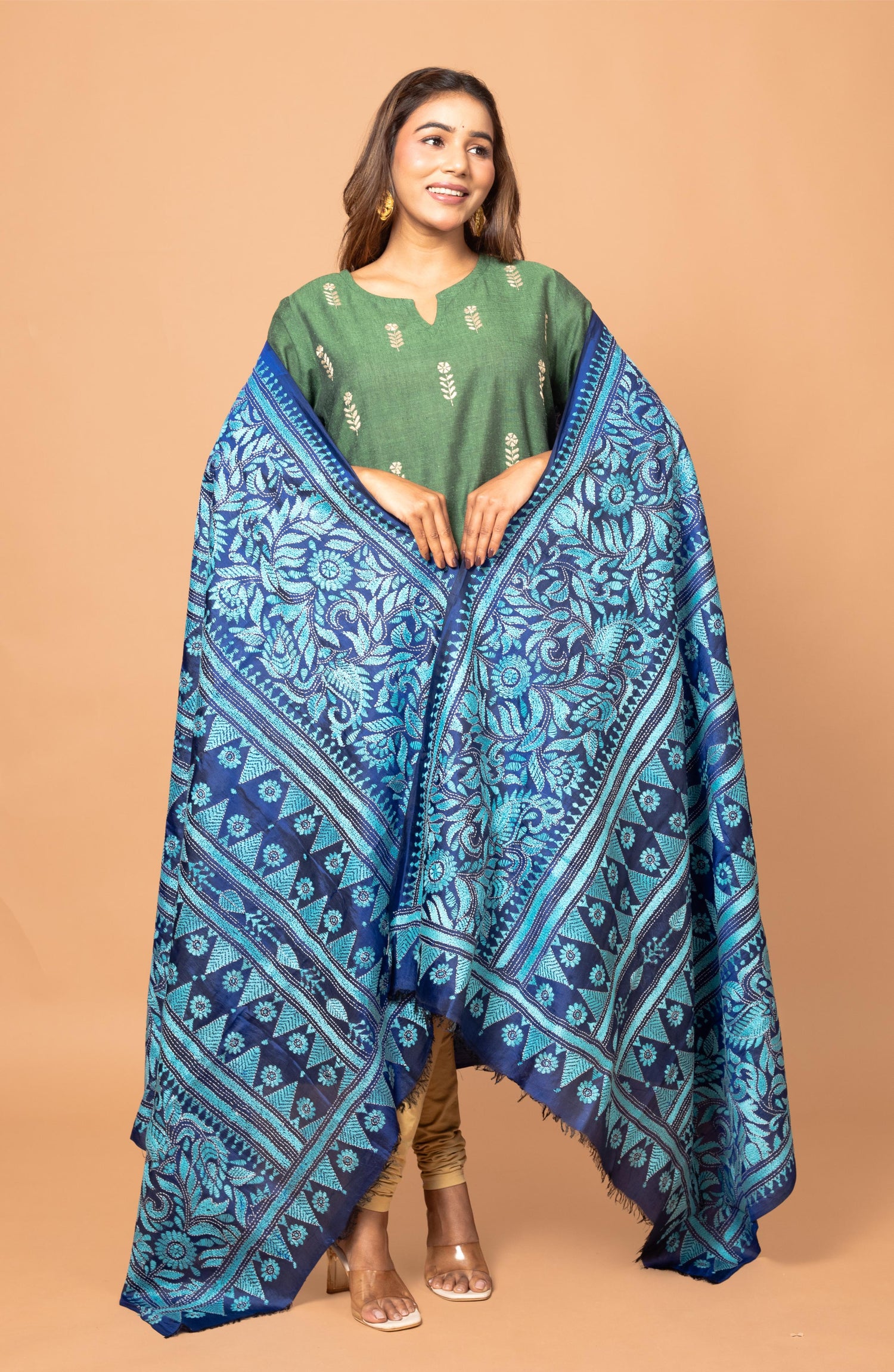 Deep Blue Pure Silk Dupatta 44&