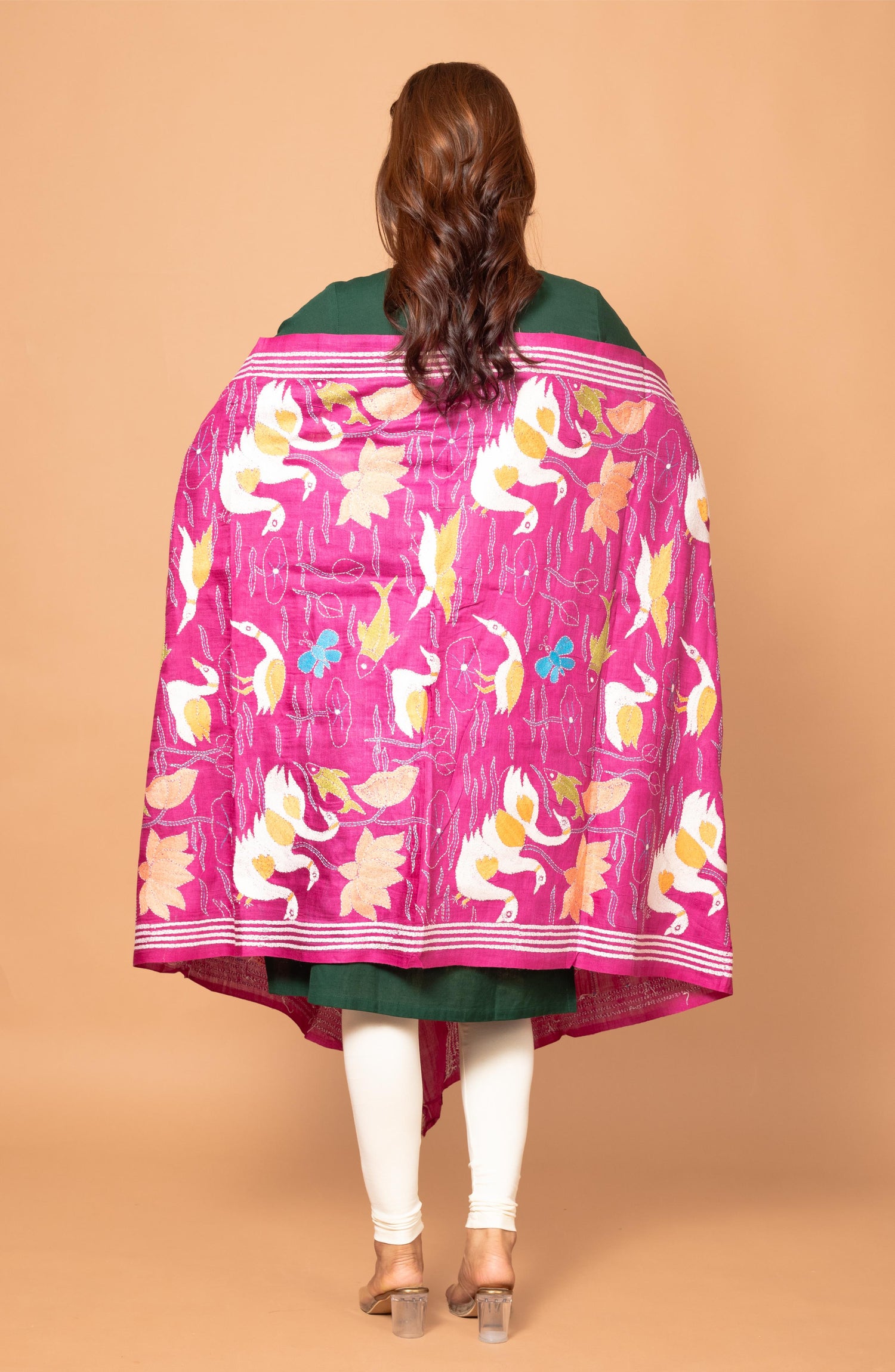 Swan Design Pure Silk Tussar Dupatta 36&