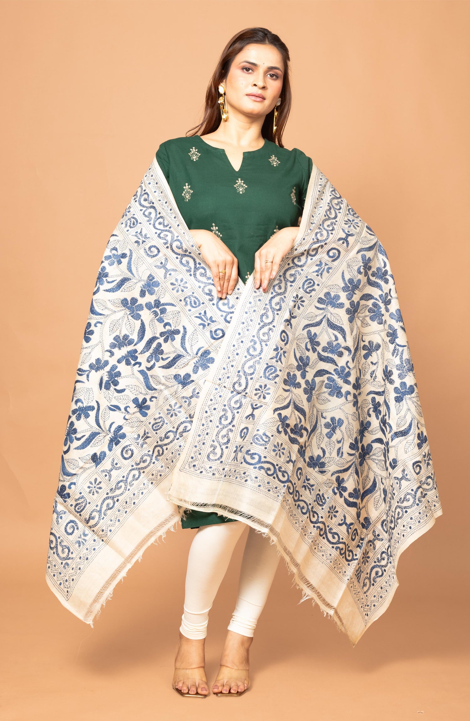 Blue Pure Silk Tussar Dupatta 36&