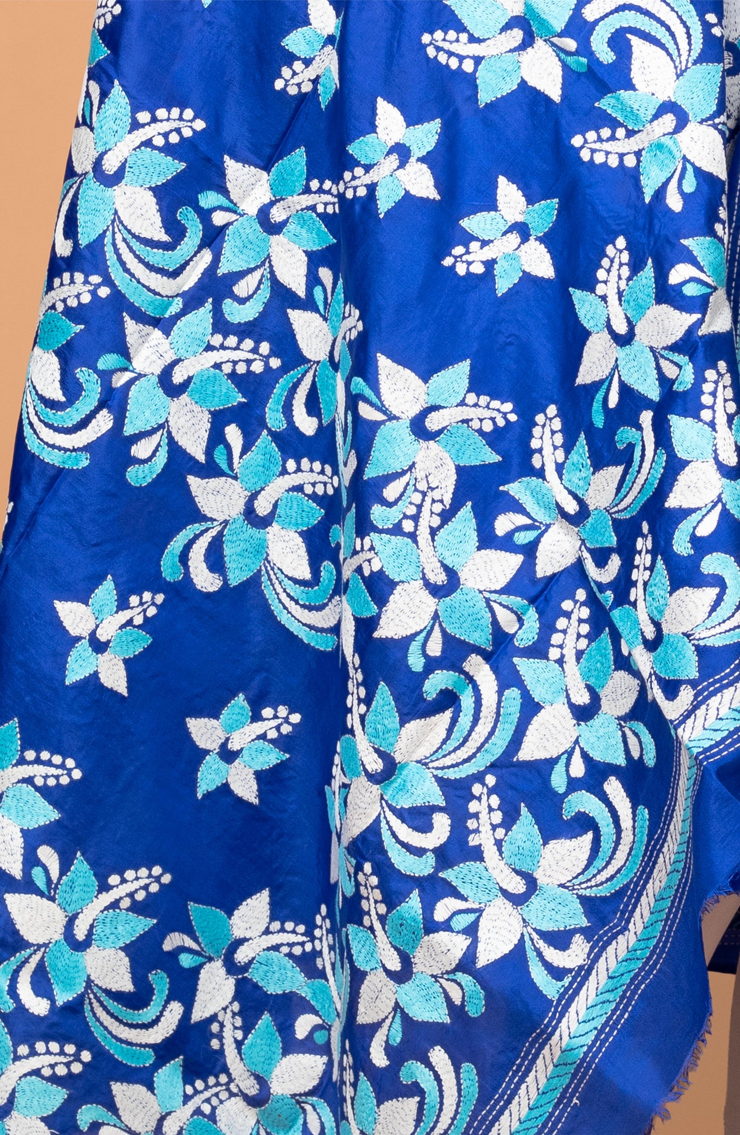 Blue Pure Silk Dupatta 44&