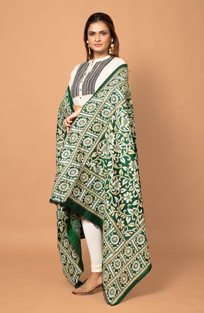 Green Pure Silk Dupatta 44&