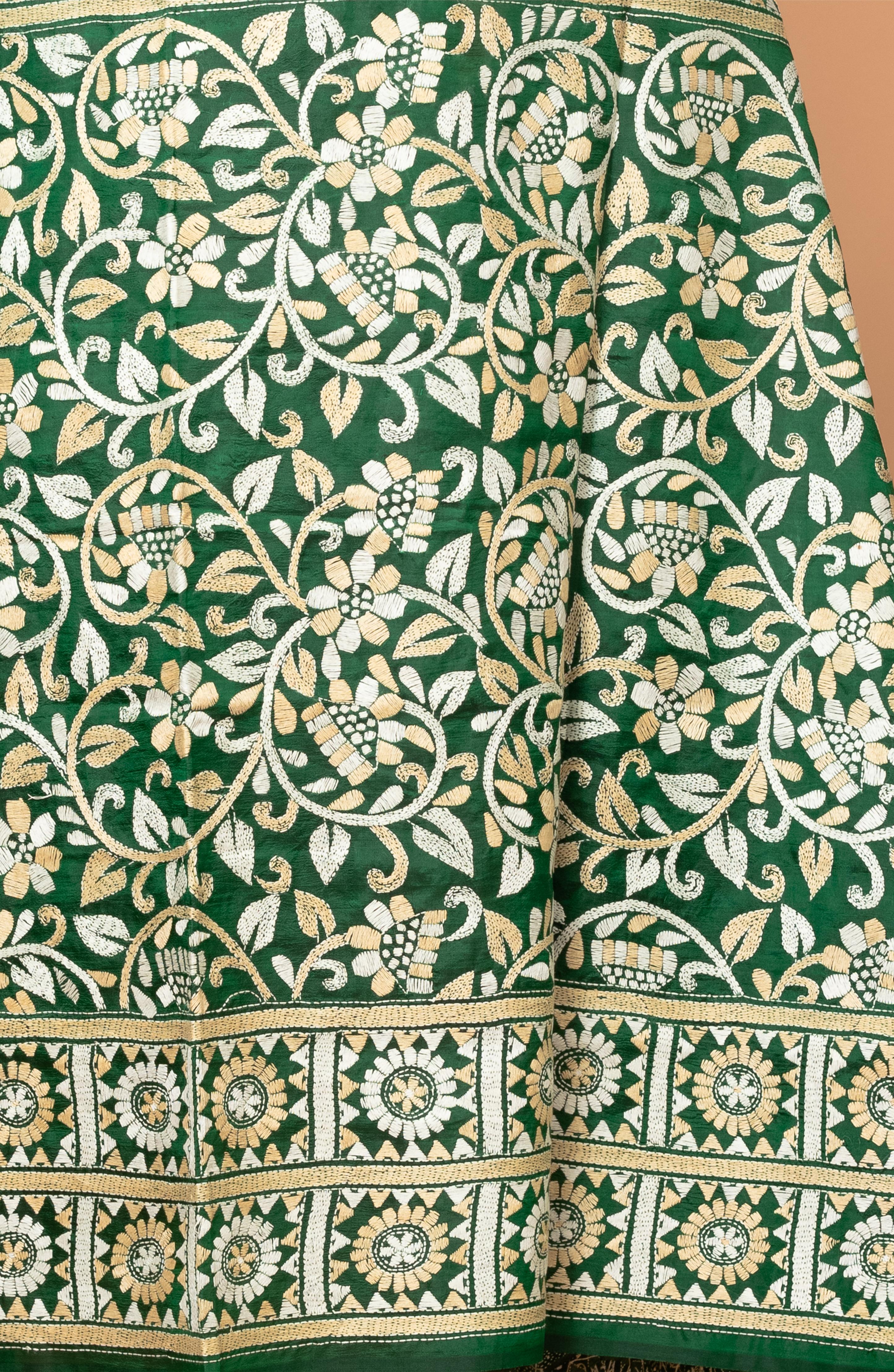 Green Pure Silk Dupatta 44&