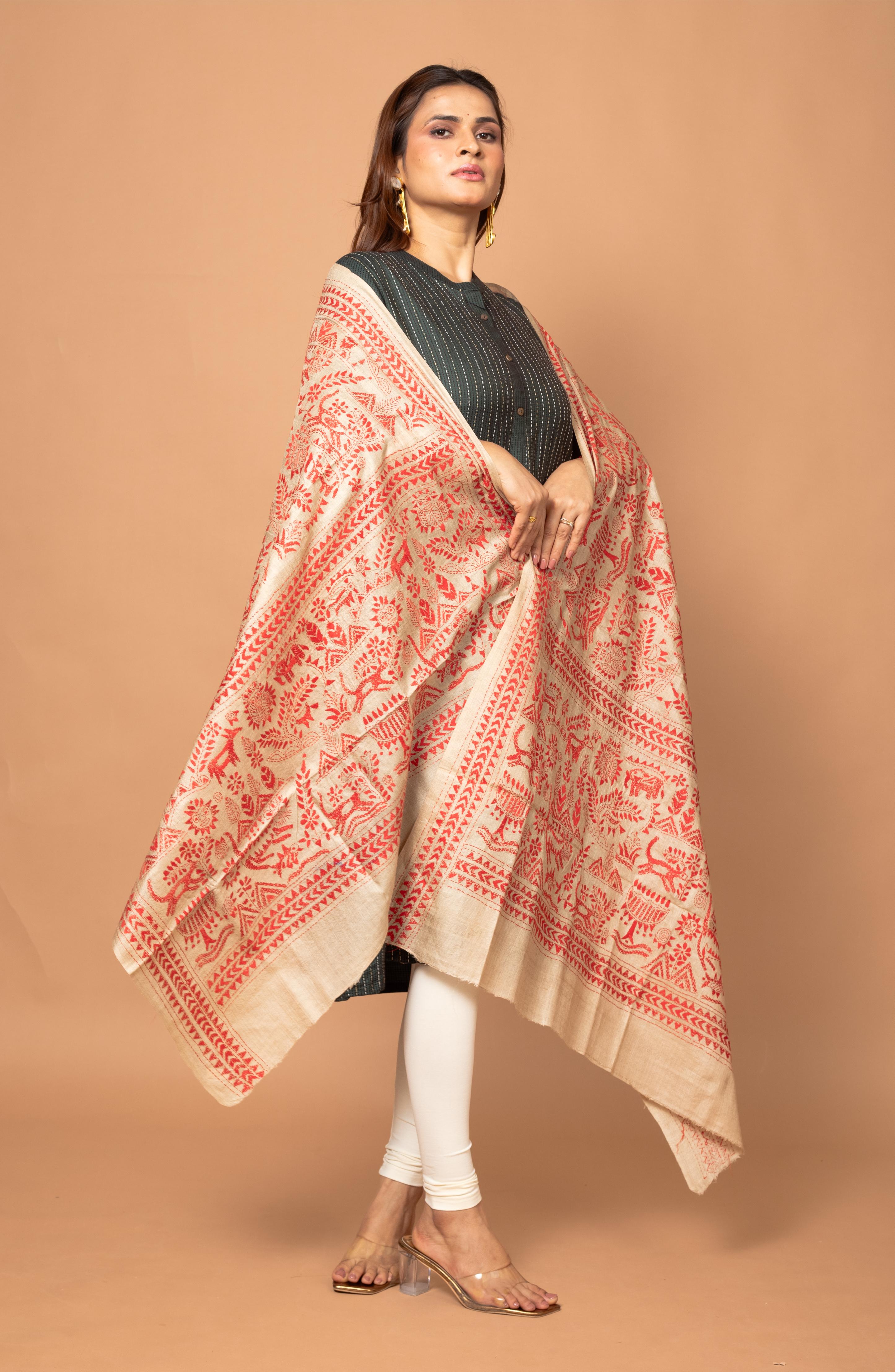 Red Gachi Tussar Dupatta 36&