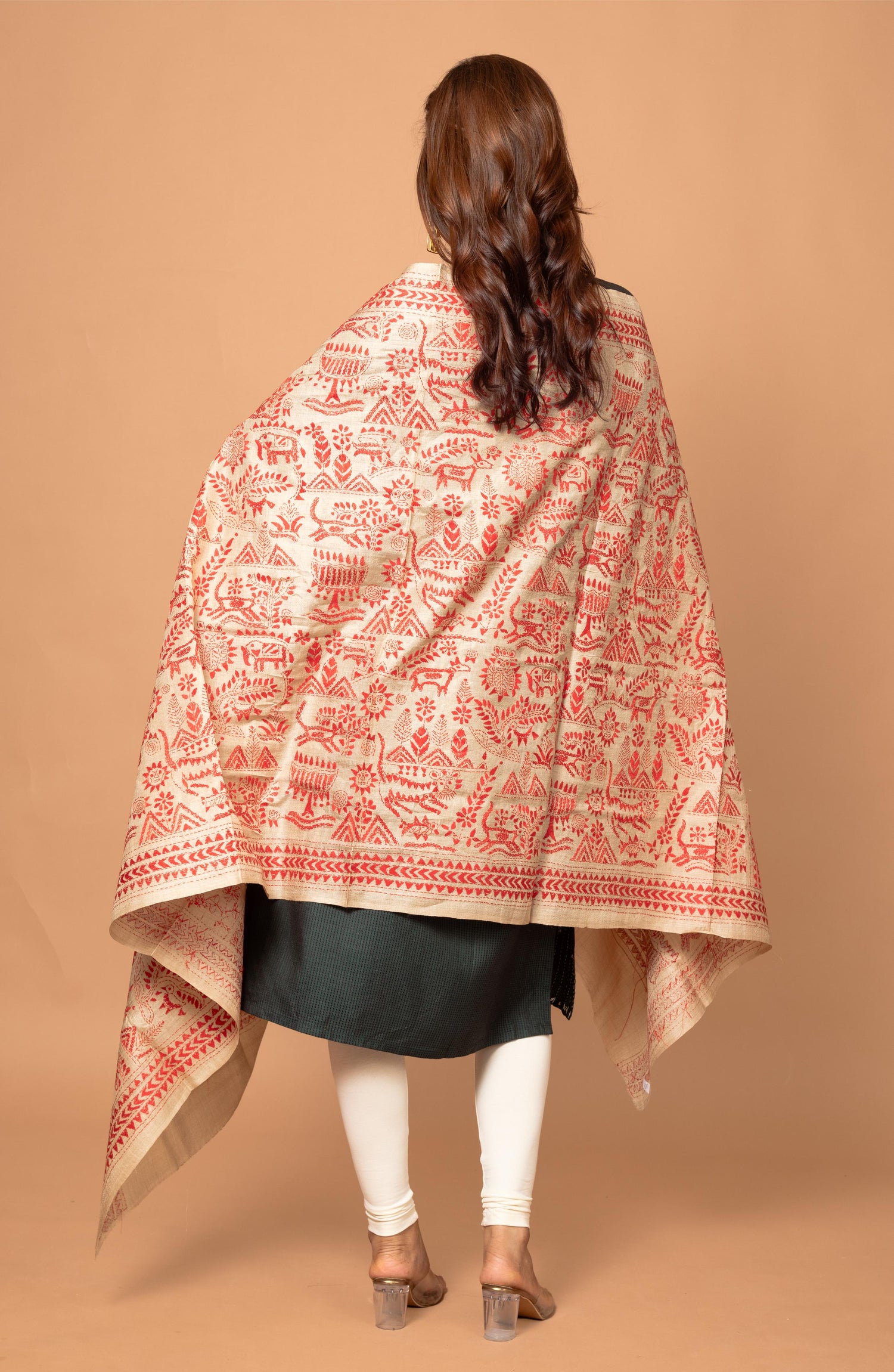 Red Gachi Tussar Dupatta 36&