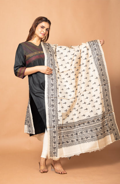 Black Gachi Tussar Dupatta 36&