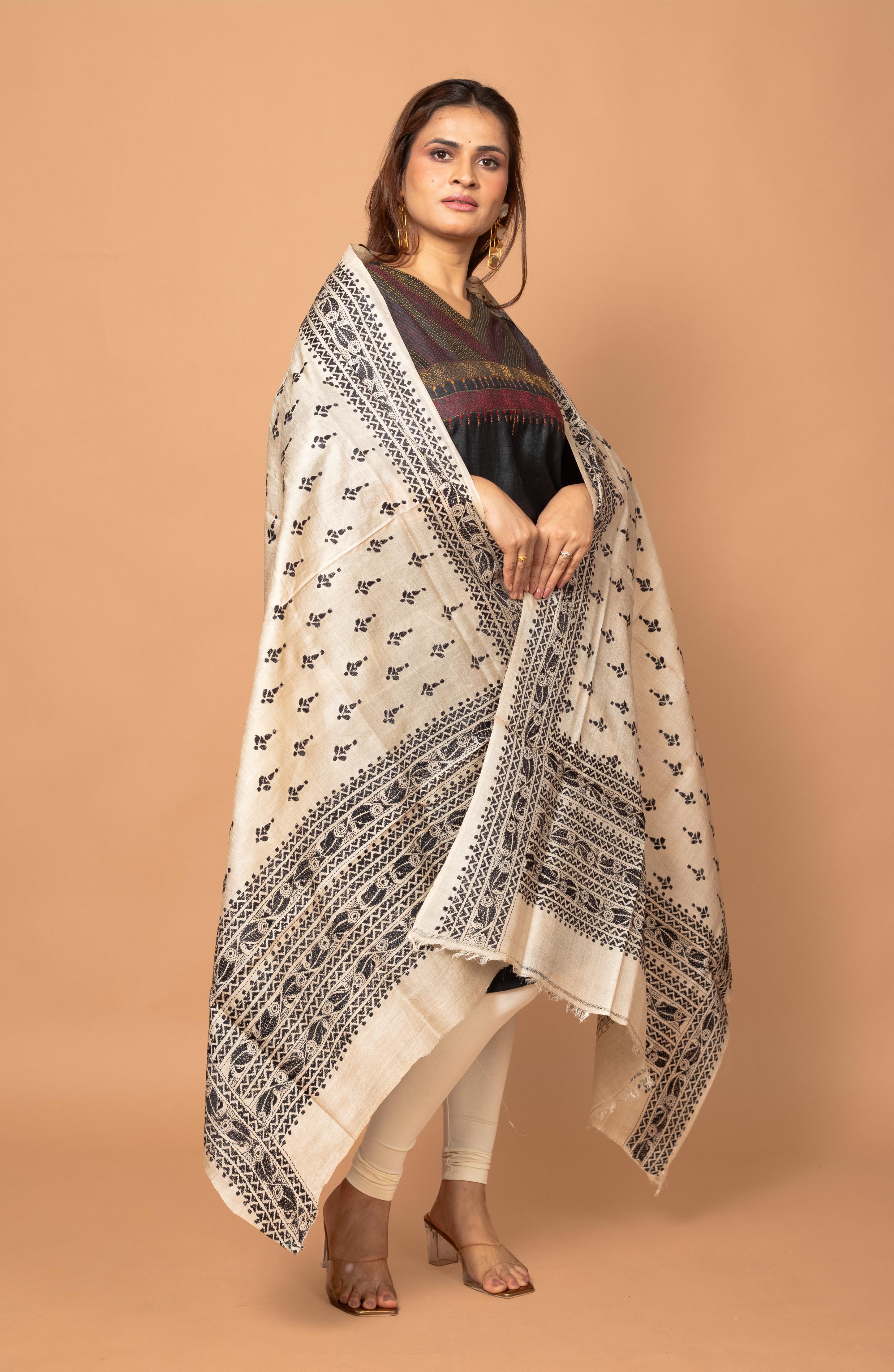Black Gachi Tussar Dupatta 36&