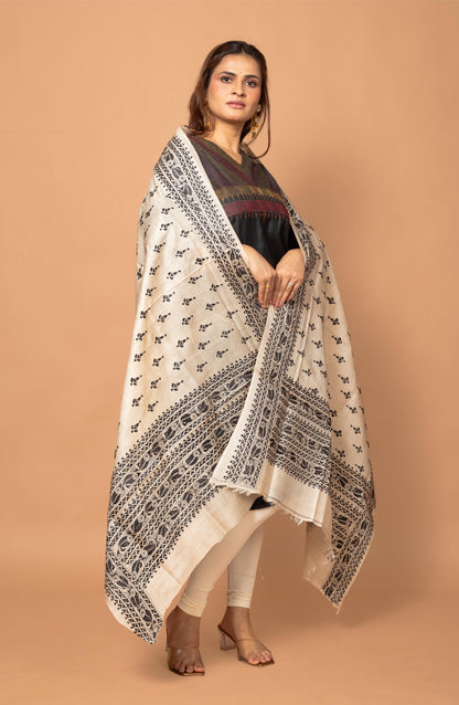Black Gachi Tussar Dupatta 36&