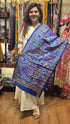 Royal Blue Multicolour Kantha Silk Stole
