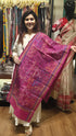 Magenta Floral Kantha Silk Stole
