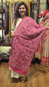 Pink Floral Kantha Silk Stole