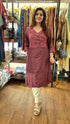 Maroon Tussar Silk Long Kurti