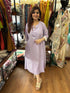 Lavender Jamdani Lace Khadi Cotton Dress