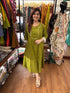Olive Green Jamdani Lace Khadi Cotton Dress