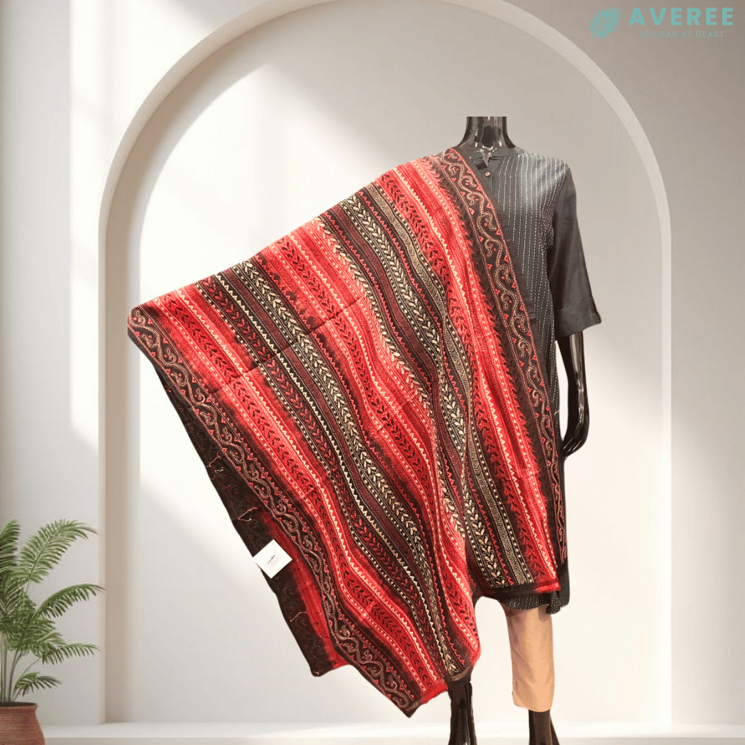 Red &amp; Black Dye Dupatta