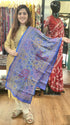 Blue Violet Multicolour Kantha Silk Stole