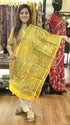 Lemon Yellow Vine Kantha Silk Stole