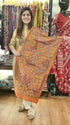 Burnt Orange Floral Kantha Silk Stole