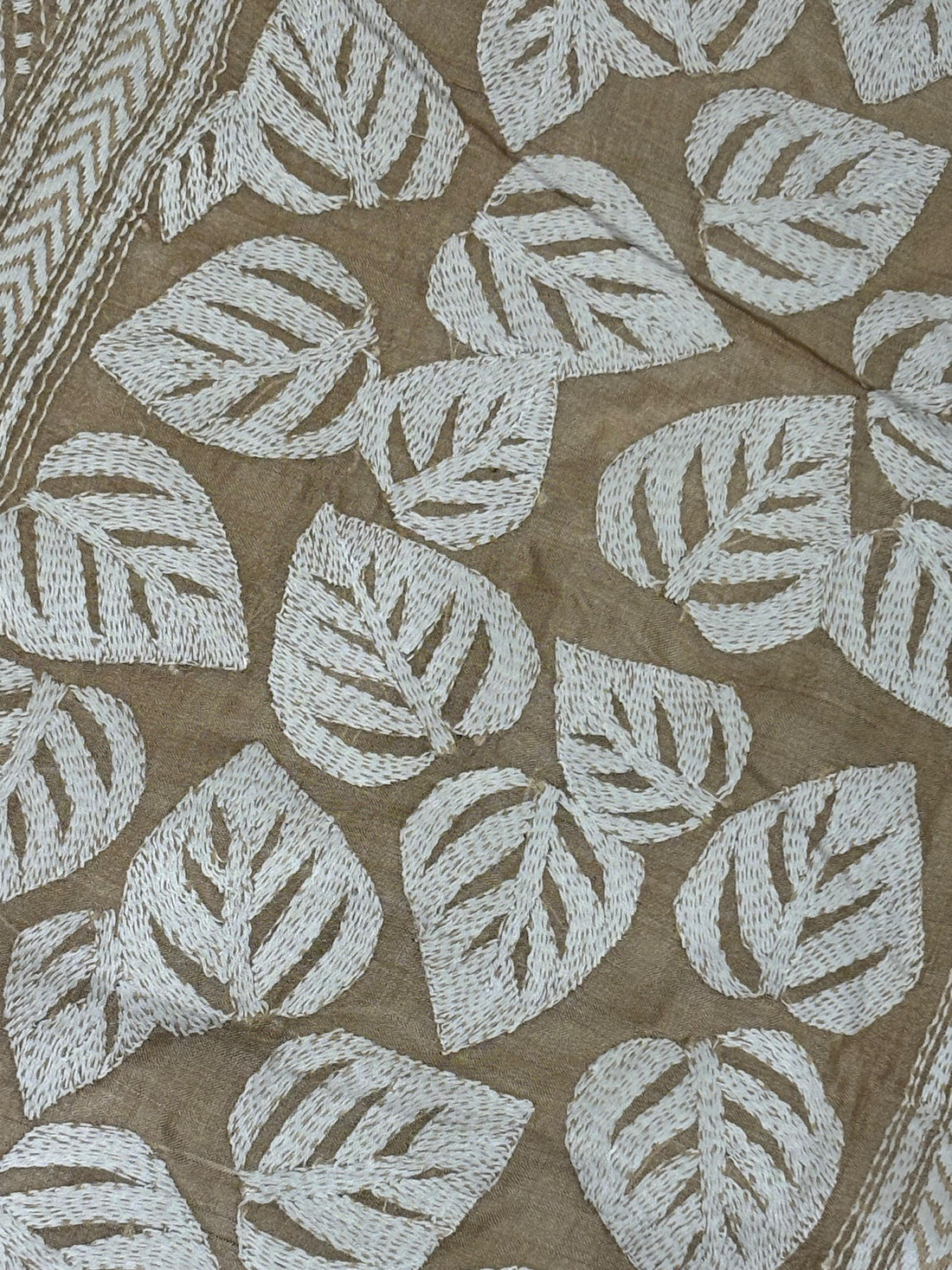 White Leaf Tussar Saree