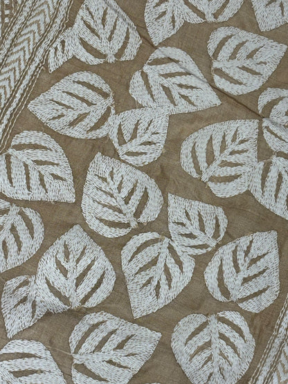 White Leaf Tussar Saree