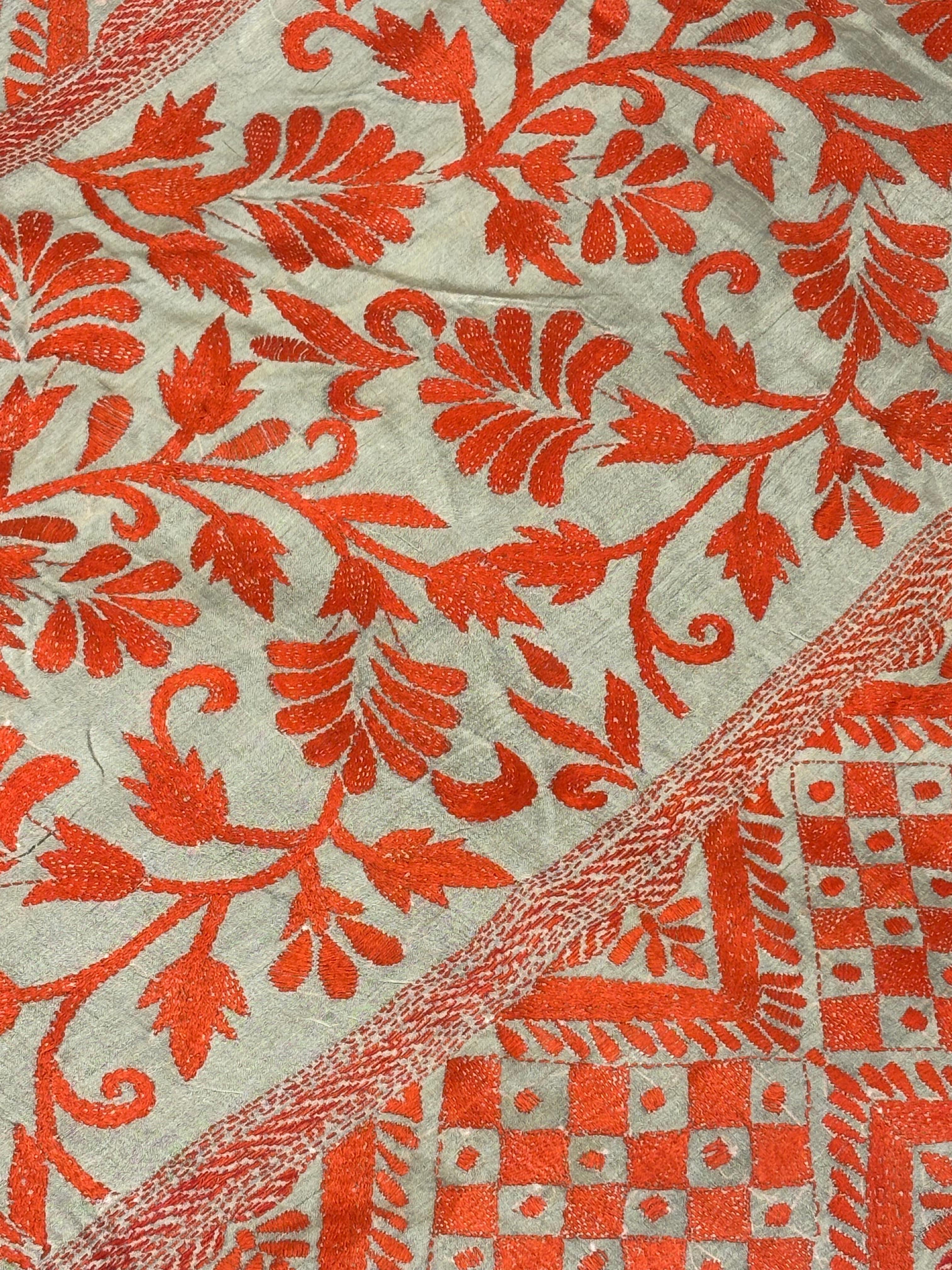 Orange Tussar Saree