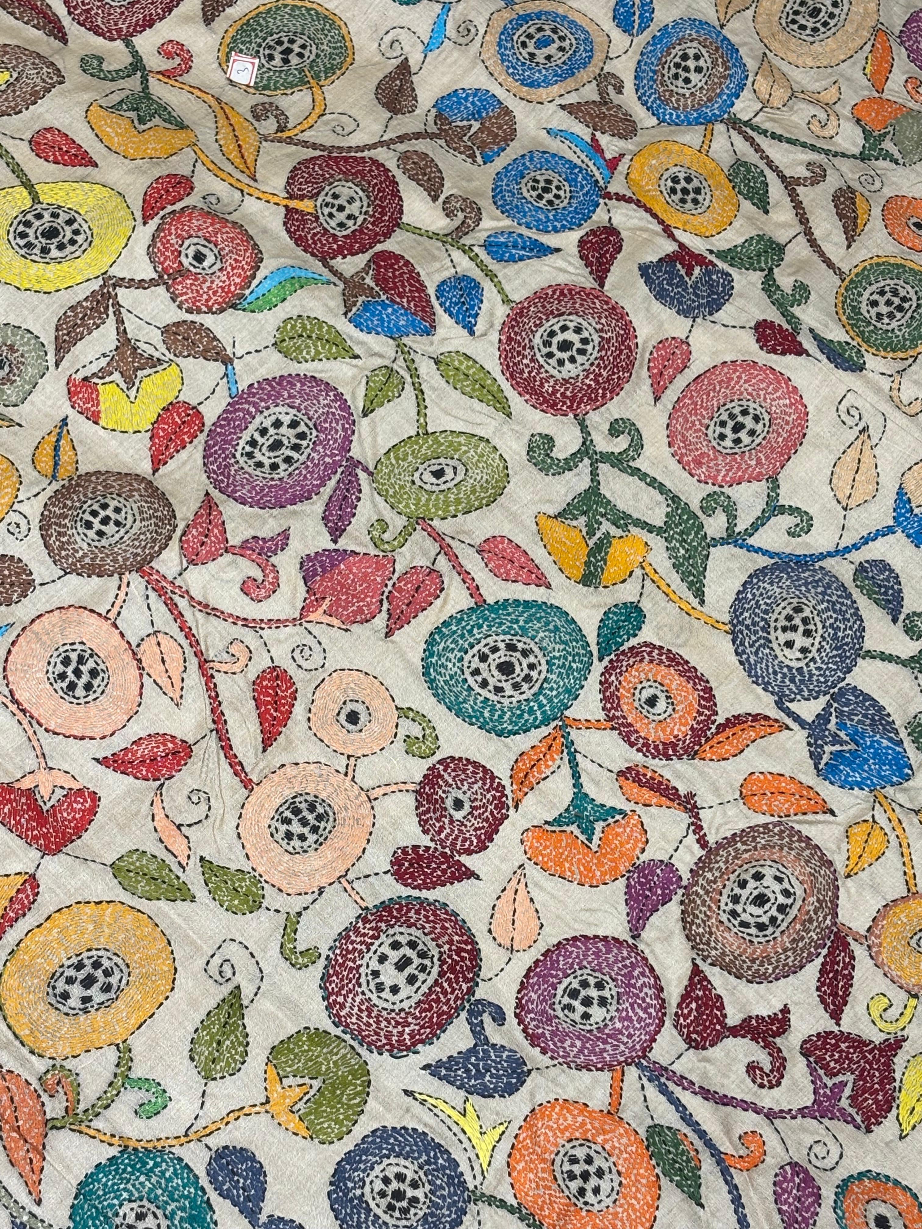 Multicolour Floral Tussar Saree