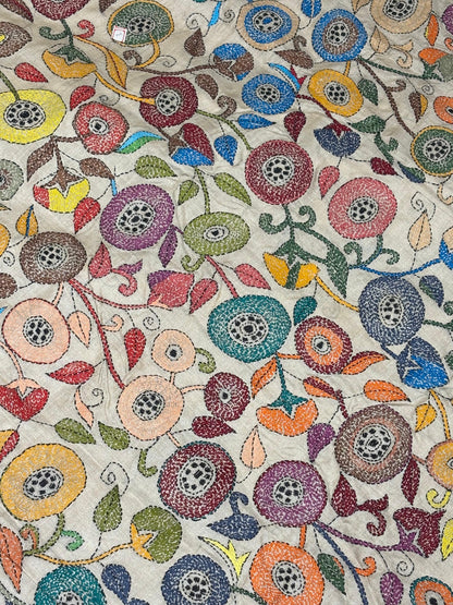 Multicolour Floral Tussar Saree