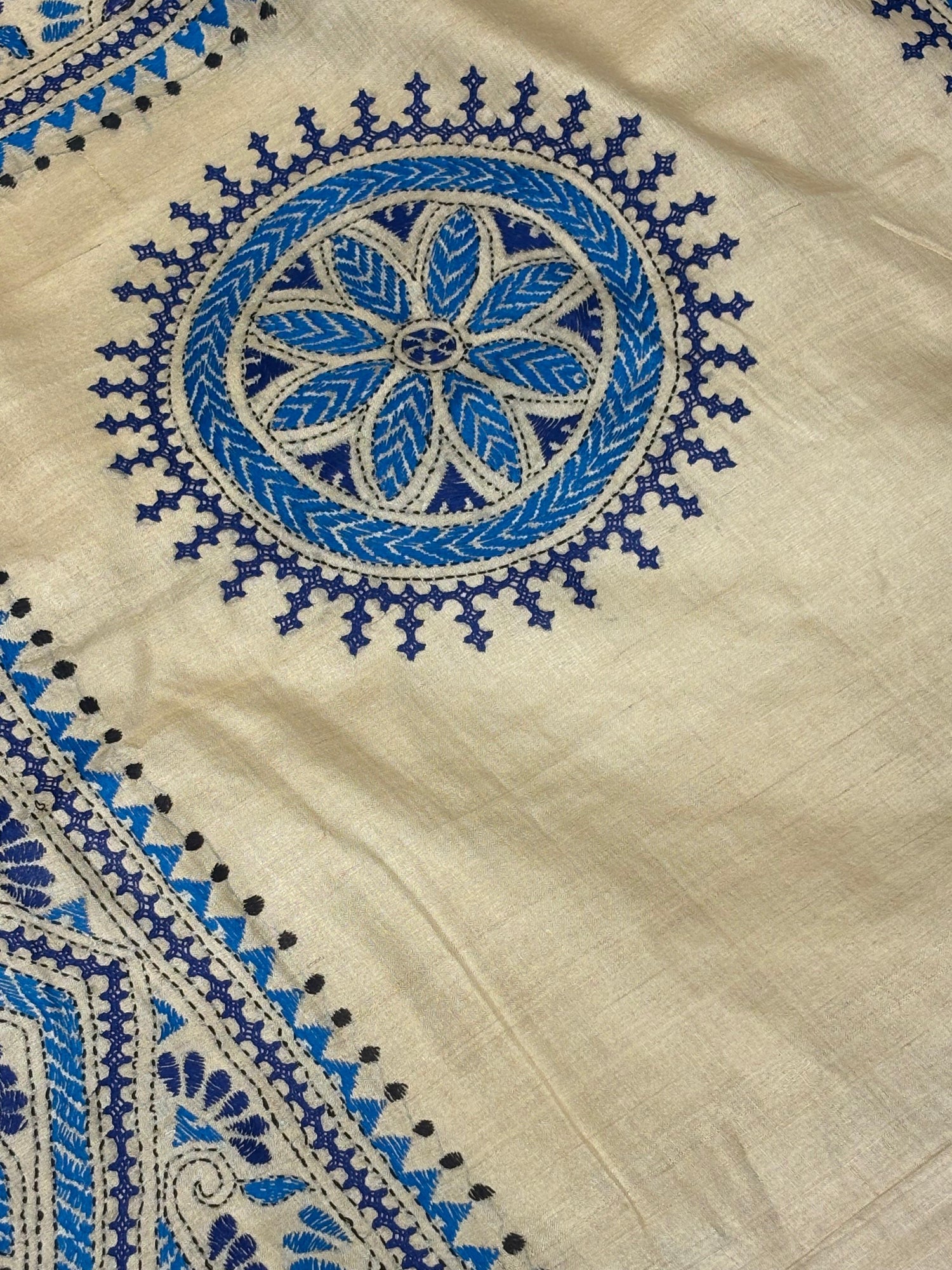 Blue Tussar Saree