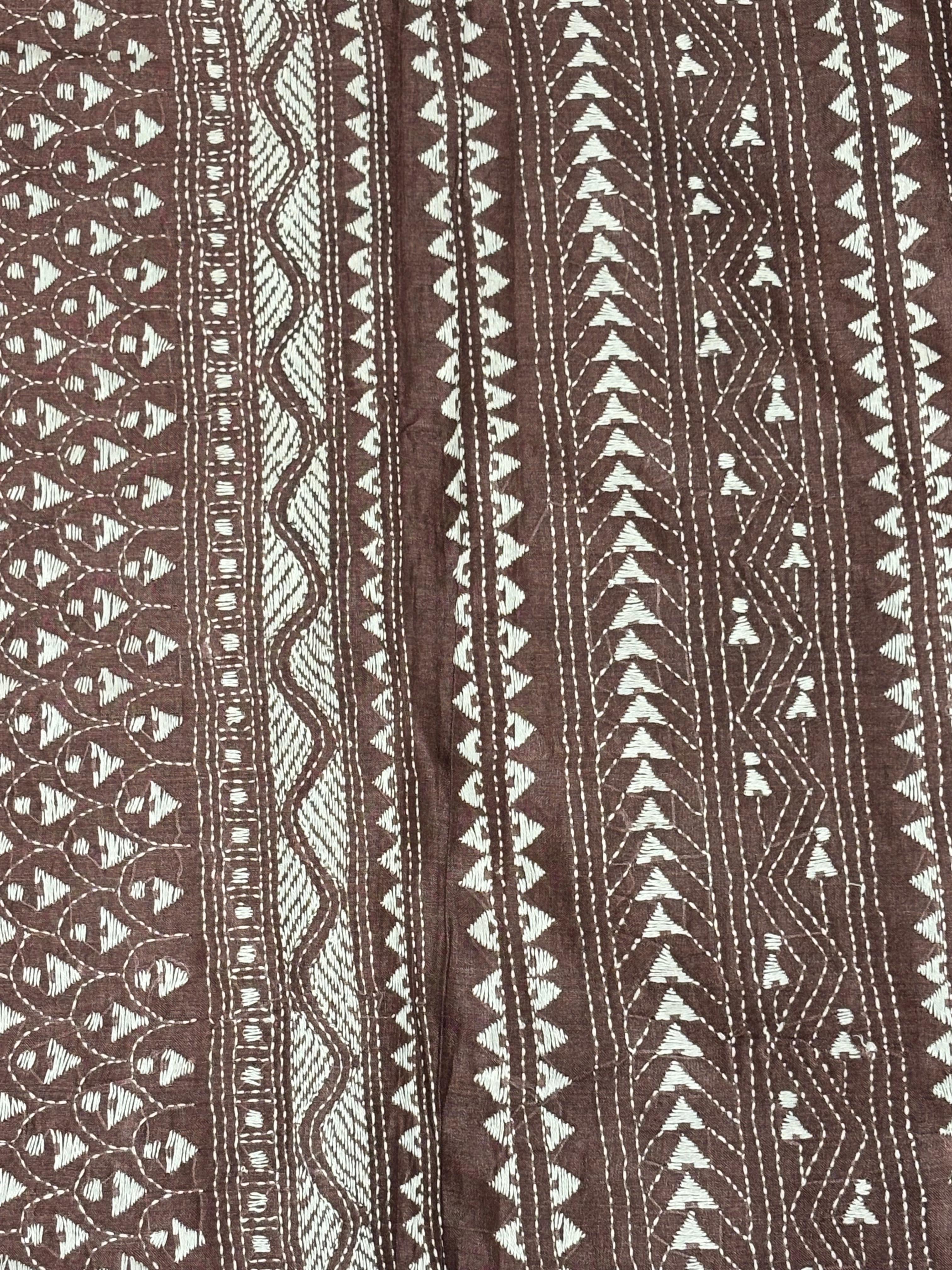 Dark Brown Tussar Saree